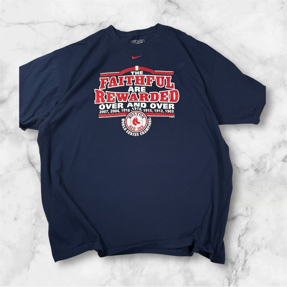 Nike Boston Red Sox Faithful Are Rewarded 2007 World Series Champs T Shirt XL